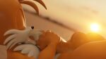 1boy cum fox kuby64 male miles_"tails"_prower nsfw nude penis sega solo sonic_the_hedgehog_(series) sucking sunset tails_the_fox