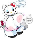  1boy 1girl alcohol areola areolae big_areola big_breasts big_nipples blush_stickers bow breasts busty cassettedream choker cleavage clothed clothed_female clothing cropped_legs disembodied_hand dream-cassette dress exposed_breasts exposed_nipples eyeshadow felid feline female glass groping groping_breasts half-closed_eyes hello_kitty hello_kitty_(character) holding_object hoshime legwear male mammal nipples nipples_out partially_clothed pink_dress png red_bow red_ribbon ribbon short_dress solo solo_female solo_focus speech speech_bubble text thick_thighs thighhighs transparent_background white_fur wine_glass 