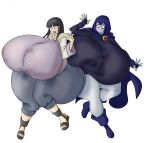  2_girls black_hair crossover dc_comics gigantic_ass gigantic_breasts hinata_hyuuga marauder6272 naruto_shippuden older older_female photoshop purple_hair rachel_roth raven_(dc) teen_titans young_adult young_adult_female young_adult_woman 