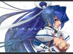 blue_eyes blue_hair long_hair meiya_mitsurugi mitsurugi_meiya muv-luv muvluv petals ponytail torn_clothes