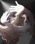  amazon_prime artistic_nude beige_hair breasts cat_eyes charlie_morningstar_(hazbin_hotel) extended_arms featureless_breasts hands_casting_shadow hazbin_hotel hazbin_hotel_(season_2) hellaverse lighting long_hair m1ddi3kira_(artist) no_nipples pale-skinned_female pale_skin red_sclera shadow_hands_challenge slit_pupils spindlehorse_toons twitter unusual_eyes vertical_slit_pupils very_long_hair vivienne_medrano vivziepop yellow_eyes 