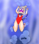1girl cruz64 drowning female fire_emblem fire_emblem_heroes kana_(fire_emblem) nintendo peril puffy_cheeks solo swimsuit underwater underwater_peril
