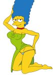  1girl blue_hair marge_simpson nude nude_female png sexy sexy_body the_simpsons yellow_skin 