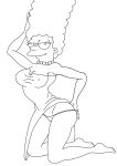  1girl marge_simpson monochrome png sexy sexy_body sexy_pose smile the_simpsons 