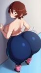  1girl ai_generated ass big_ass big_breasts breasts fundoshilover101 gigantic_ass huge_ass original original_character topless yoga_pants 