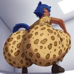  1girl ai_generated ass big_ass breasts dark_skin fundoshilover101 gigantic_ass huge_ass leopard_print original original_character 