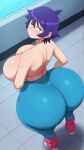  1girl ai_generated ass big_ass big_breasts breasts fundoshilover101 gigantic_ass huge_ass original original_character topless yoga_pants 
