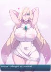  1girl armpits big_breasts blonde_hair breasts dress erect_nipples female female_only game_freak huge_breasts long_hair looking_at_viewer lusamine metal_owl milf minidress nintendo nipples no_bra no_panties no_underwear pokemon pokemon_(anime) pokemon_(game) pokemon_(manga) pokemon_journeys pokemon_sm pokemon_sm_(anime) pokemon_usum pussy_juice seductive slut slutty tongue tongue_out whore 