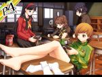  1girl 4girls atlus barefoot classroom feet footwear long_hair persona_4 psp short_hair sock socks teddie video_games white_socks 