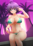 1girl big_breasts bra female female_only huge_breasts looking_at_viewer panties purple_hair sitting solo underwear yukino_akaihi yukino_memories zel-sama