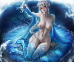 1_girl 1girl alluring armpits blonde_hair braid breasts classysexy disney elsa elsa_(frozen) female female_only frozen_(movie) high_heels high_resolution large_filesize long_hair pussy sakimichan solo very_high_resolution