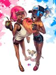 2_girls asymmetrical_docking breast_expansion breasts dark-skinned_female dark_skin huge_breasts inkling nintendo splatoon