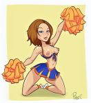 bonnie_rockwaller breasts breasts_out cheerleader kim_possible nipples no_bra pom_poms profit puffy_nipples small_breasts squatting thighs topless