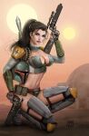 armor boba_fett brown_hair genderswap genderswap_(mtf) helmet helmet_removed nathan_szerdy ponytail rule_63 star_wars