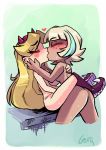 2_girls blonde_hair female/female female_only gerph heart jackie_lynn_thomas kissing nude nude_female star_butterfly star_vs_the_forces_of_evil yuri