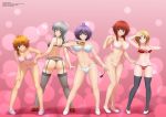  5_girls 5girls ass bikini bra breasts female garter_belt kanna_albeecht kaori_shiruko mostly_nude multiple_girls naomi_kokoro narumi_tanaka nipples panties standing underwear video_games yukino_aguria yukino_memories zel-sama 