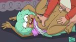  1boy 1girl breast_grab breasts dark-skinned_female dark_skin green_hair kelly_(svtfoe) male/female marco_diaz missionary nateka_place nipples pussy sex star_vs_the_forces_of_evil vaginal 