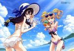  2_girls 2girls aihara_mei aihara_yuzu ass beach bikini breasts citrus citrus_(saburouta) female female_only half_siblings half_sister long_hair mei_aihara mostly_nude outdoor outside side-tie_bikini_bottom standing step_sister swimsuit water_gun 