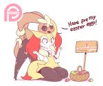 1girl 2_girls anthro braxien breast_grab brown_fur bunny_ears bunny_girl bunny_tail chest_fur creatures_(company) diives easter_egg female female_only furry game_freak gen_4_pokemon gen_6_pokemon heart lagomorph lagomorph_humanoid long_ears lopunny mimilop nintendo normal_type_pokemon pokemon pokemon_(anime) pokemon_(creature) pokemon_(game) pokemon_(species) pokemon_diamond_pearl_&_platinum pokemon_dppt pokemon_heartgold_and_soulsilver pokemon_hgss porkyman red_eyes thick_thighs wide_hips yuri