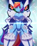  1girl alternate_costume big_breasts bikini bikini_armor breasts cosplay furry impossible_clothes kill_la_kill kiryuuin_satsuki kiryuuin_satsuki_(cosplay) my_little_pony rainbow_dash revealing_clothes sssonic2 