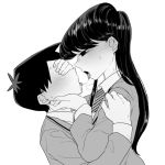 1boy 1girl black_hair french_kiss french_kiss kissing kissing komi-san_wa_komyushou_desu komi_shouko long_hair saliva tadano_hitohito tongue tongue_out