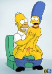 drawn-sex.com homer_simpson marge_simpson seated the_simpsons