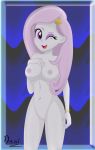 1girl bracelet breasts danielita equestria_girls female female_only fleur_de_lis fleur_de_lis_(mlp) friendship_is_magic hairless_pussy long_hair looking_at_viewer my_little_pony nude one_eye_closed pussy solo standing