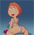  anus ass badbrains bra family_guy kneel panties_aside shaved_pussy tan_line thighs 