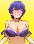 1girl 1girl akairiot atlus big_breasts bra cleavage persona persona_4 shirogane_naoto solo_female