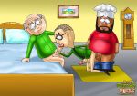 all_fours bed dark-skinned_male fellatio just_cartoon_dicks mr._garrison mr._mackey south_park yaoi