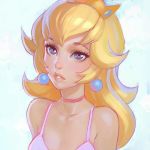 1girl blonde blonde_hair blue_eyes crown cute earrings face female female_human female_only human kronprinz kuvshinov_ilya long_hair nintendo princess_peach sexy solo super_mario_bros. super_smash_bros.