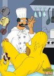 homer_simpson just_cartoon_dicks kitchen luigi_risotto the_simpsons yaoi