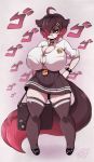 angry bursting_breasts cat_ears cat_tail catgirl furry goth huge_breasts long_tail looking_at_viewer nikki_(secretly_saucy) nipple_bulge original original_character scary school_uniform secretly_saucy short_hair stockings straining_buttons thick_thighs threatening tie