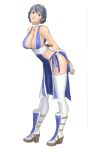 1girl 1girl alternative_hairstyle big_breasts breasts cleavage cosplay dead_or_alive fire_emblem fire_emblem:_kakusei high_res highleg kasumi_(doa) kasumi_(doa)_(cosplay) lucina_(fire_emblem) nintendo no_bra no_panties no_underwear short_hair stockings tiara white_legwear