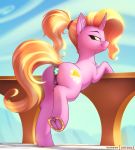 1girl anal anal_plug ass cutie_mark female female_only female_unicorn friendship_is_magic fshydale horn horseshoes looking_at_viewer luster_dawn luster_dawn_(mlp) my_little_pony nude pony solo standing tail unicorn