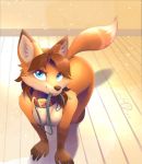 <3 <3_eyes 1girl 2020 5_fingers all_fours anthro ass ass_up b-epon blue_eyes breast_squish breasts brown_body brown_fur brown_hair brown_nose canid canine chest_tuft collar dipstick_ears dipstick_tail eye_through_hair eyelashes fingers fluffy_tail fox fur furry gloves_(marking) hair hair_over_eye high_res inner_ear_fluff inside leash leash_in_mouth looking_at_viewer mammal markings multicolored_ears multicolored_tail nipples object_in_mouth one_eye_obstructed petplay samantha_(syronck01) signature squish translucent translucent_hair tuft walkies white_body white_fur