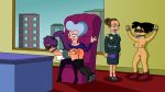 amy_wong ball_gag bondage futurama mom_(futurama) morgan_proctor spanking turanga_leela