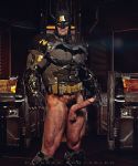 1boy 3d batman batman_(series) bruce_wayne dc_comics erect_penis erection justice_league male offering presenting_penis showing_penis standing