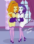  2_girls 2girls adagio_dazzle adagio_dazzle_(eg) blue_eyes breasts equestria_girls female female_only friendship_is_magic high_heels indoors long_hair mostly_nude my_little_pony no_bra older older_female open-toe_heels panties purple_high_heels rarity rarity_(mlp) standing young_adult young_adult_female young_adult_woman 