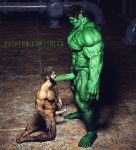 2boys 3d abs avengers bruce_banner erect_penis erection fellatio green_penis green_skin hulk hulk_(series) james_howlett licking_penis logan_(x-men) male marvel marvel_comics multiple_boys multiple_penises muscle muscles muscular size_difference sucking_penis wolverine_(x-men) x-men yolco