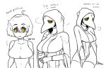  1girl big_breasts breast_grab multiple_views plague_doctor plaguemom_margaret short_hair solo_focus vetis 