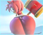  1girl amy_rose ass big_ass big_booty big_butt bimbo bottomless bubble_butt dat_ass fat_ass fat_butt female from_behind furry green_eyes huge_ass huge_booty huge_butt jinouga97 large_ass large_booty large_butt looking_at_viewer looking_back no_panties piko_piko_hammer pink_body pink_spines sega sexy sexy_ass smelly_ass thick_ass thick_butt thick_thighs wide_hips 