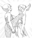 2_girls blush leg_lift looking_at_another panties pearl_(steven_universe) pink_pearl_(steven_universe) rx120 steven_universe underwear yuri