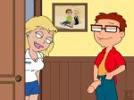  american_dad becky_arangino bedroom blonde door fellatio francine_smith funny gif guido_l hayley_smith large_penis nude semi_boner steve_smith 