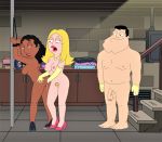 american_dad anal_fisting bondage breasts fisting francine_smith gloves linda_memari nipples nude shaved_pussy stan_smith thighs yuri