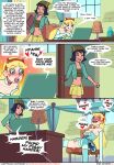  2_girls black_hair blonde_hair blue_eyes breasts brown_eyes comic horns janna_ordonia nipples star_butterfly star_vs_the_forces_of_evil 