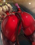 1_girl 1girl ann_takamaki ass big_ass blonde_hair bodysuit catsuit long_hair persona persona_5 tail zipper