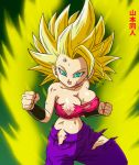 1girl breasts caulifla dragon_ball dragon_ball_super dragon_ball_z female female_humanoid female_only female_saiyan saiyan sexy shounen_jump super_saiyan_2 yamamoto yamamoto_(artist)