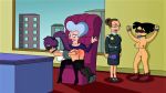 amy_wong ass ball_gag blindfold bondage breasts erect_nipples futurama mom_(futurama) morgan_proctor nude pants_down shaved_pussy spanking thighs turanga_leela