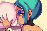  2_girls ass bard-bot big_ass cerebella_(skullgirls) cunnilingus filia_(skullgirls) huge_ass kiss_mark kissing looking_at_viewer pussy_juice pussylicking skullgirls yuri 